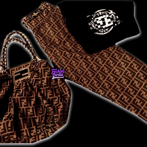 Fendi Vintage Zucca Monogram FF Logo Jean Trousers - Picture 16 of 16